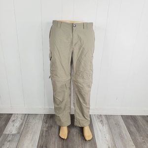 Columbia Men's Khaki Convertible Straight Leg Trail Hiking Cargo Pants Size 34